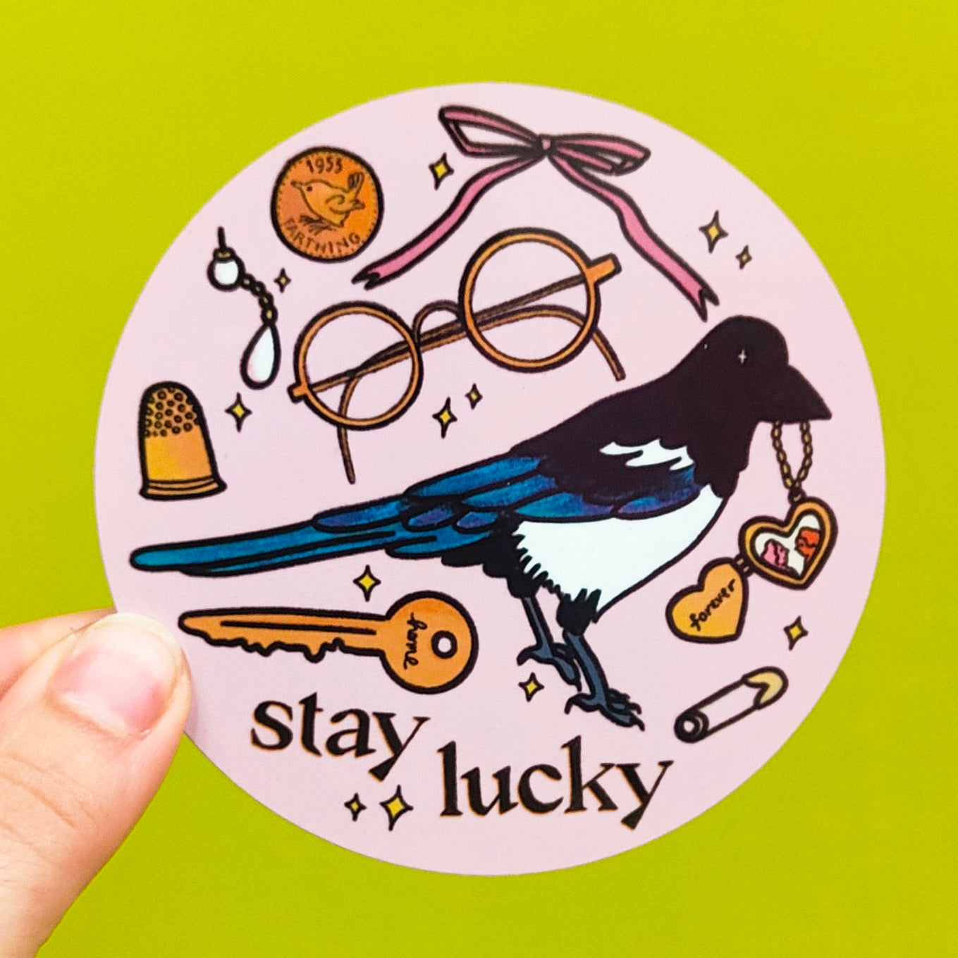 Stay Lucky Magpie Collectors Coaster