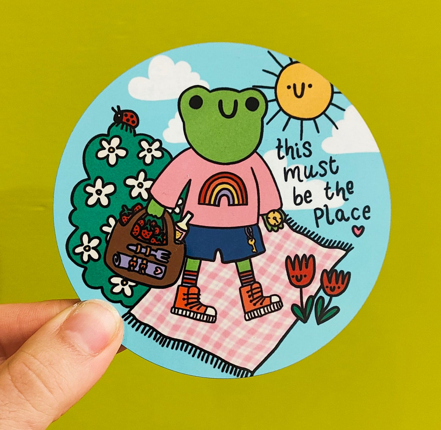 Frog Picnic - This Must Be The Place Cute Coaster