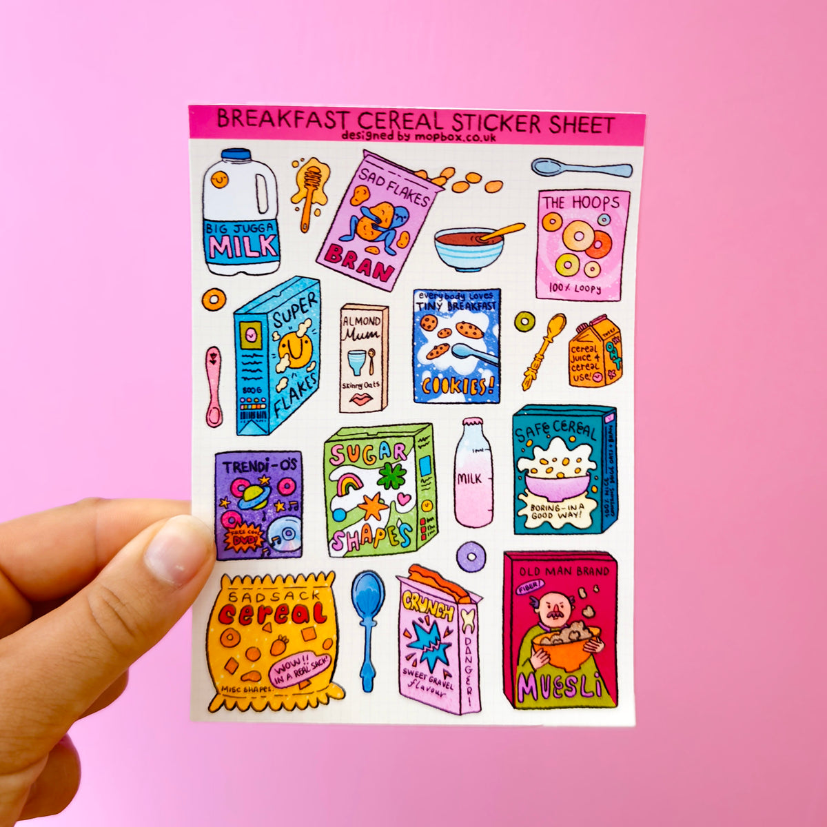 Breakfast Cereal Decorative Sticker Sheet