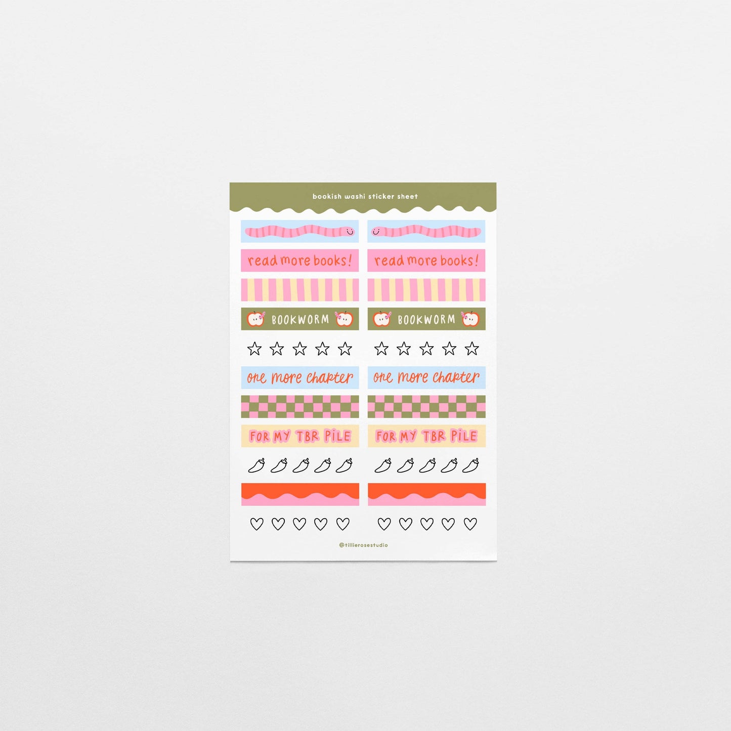 Bookish Washi Sticker Sheet