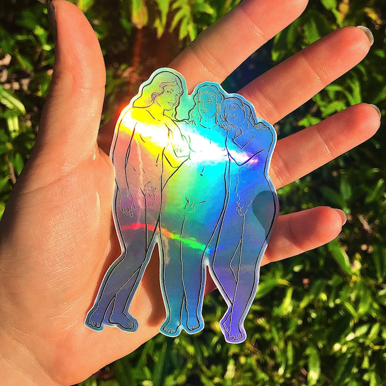 Trans Three Muses - Holographic Vinyl Sticker - Wholesale Case of 6 Units
