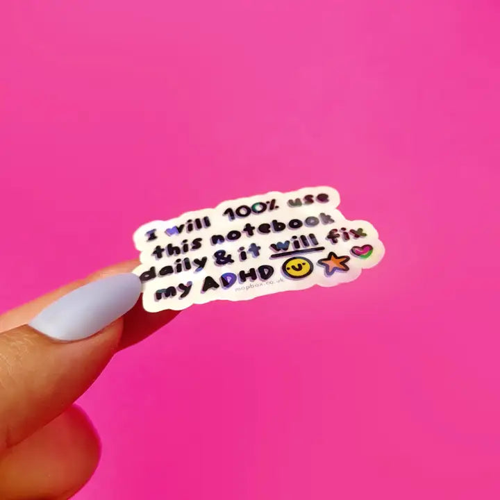 ADHD Notebook Optimist - Vinyl Sticker (Crackle Clear)