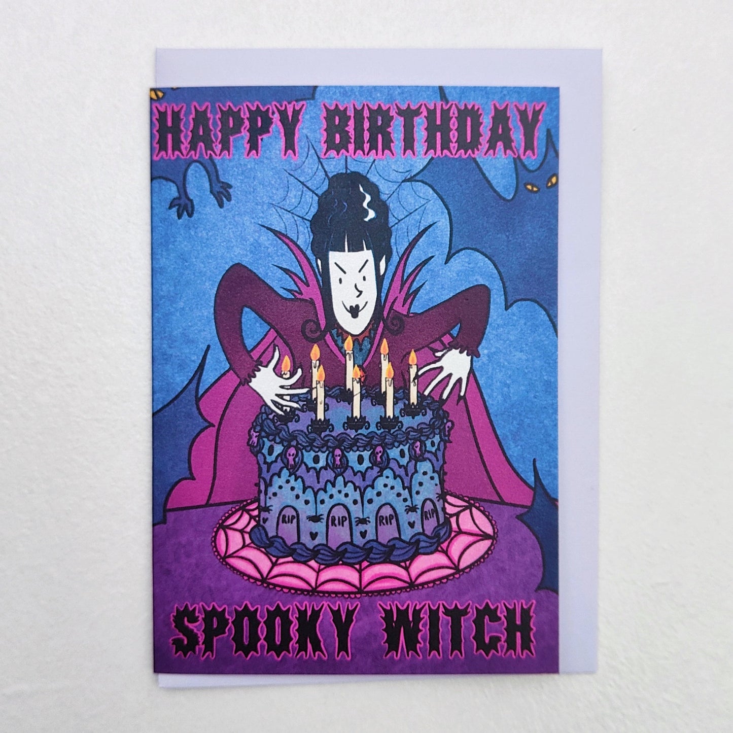 Spooky Witch Birthday Card - Pearlescent Birthday Card