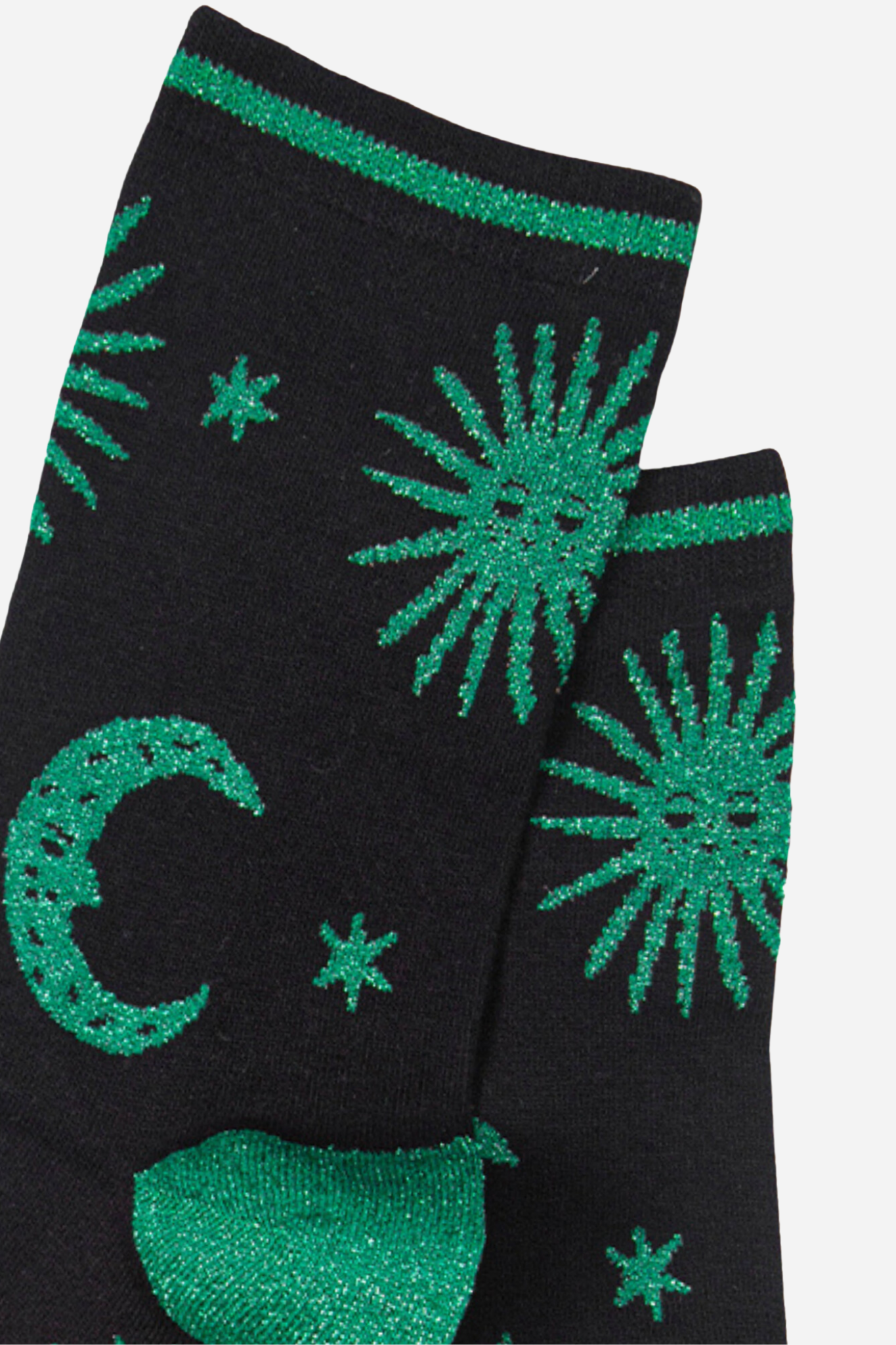 Green Glitter Celestial Socks