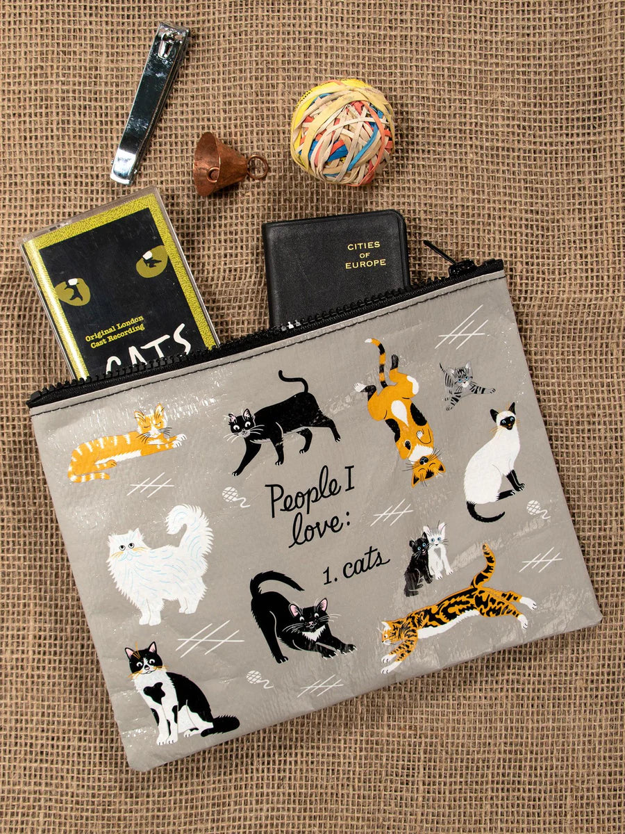 Recycled Material Large Storage Zip Pouch