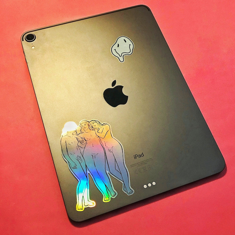 Trans Three Muses - Holographic Vinyl Sticker - Wholesale Case of 6 Units