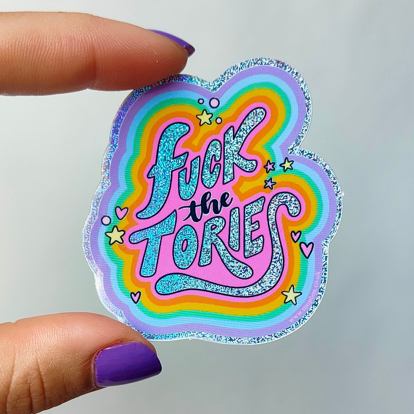 F*** The Tories - Glitter Vinyl Sticker - Wholesale Case of 6 Units