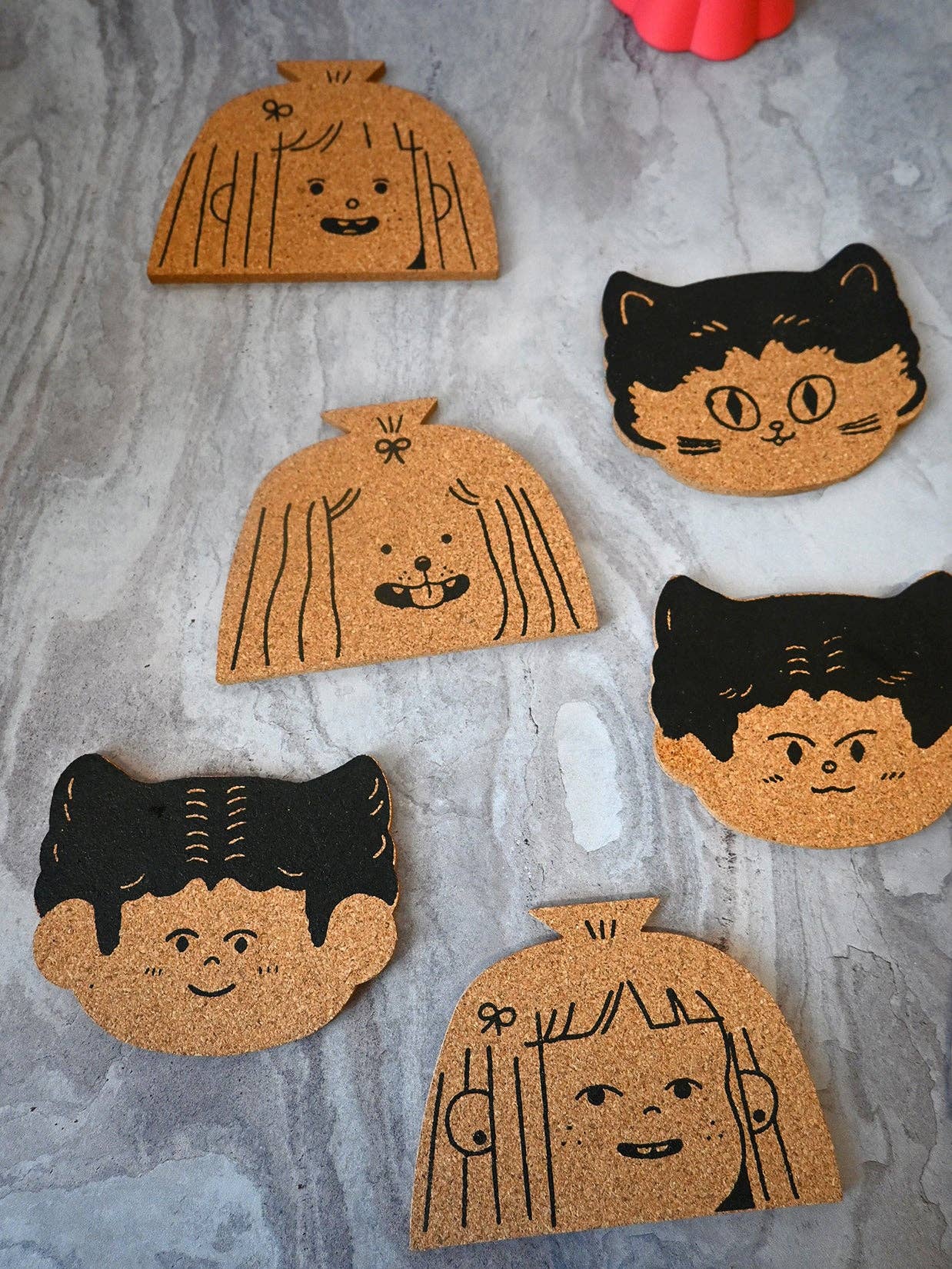 "Cat Person" Set of four cork coasters