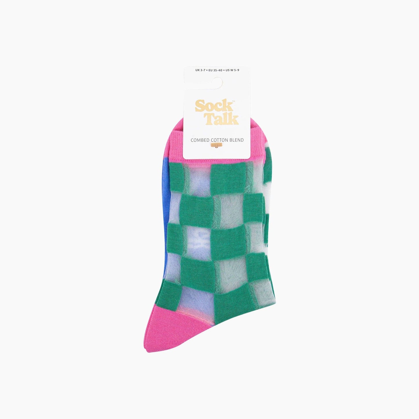Sheer Green Checkerboard Socks
