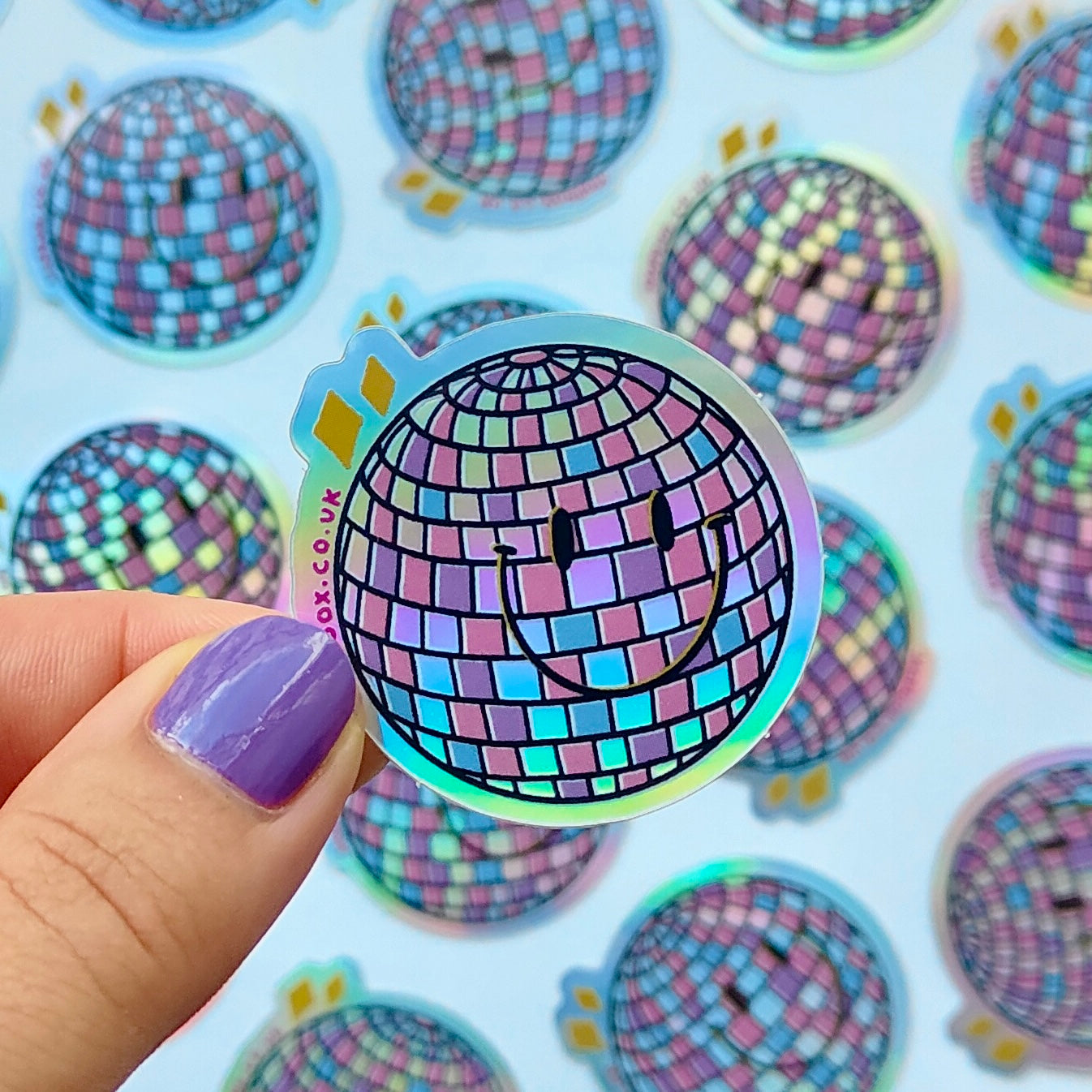 Disco Ball - Holographic Vinyl Sticker - Wholesale Case of 6 Units
