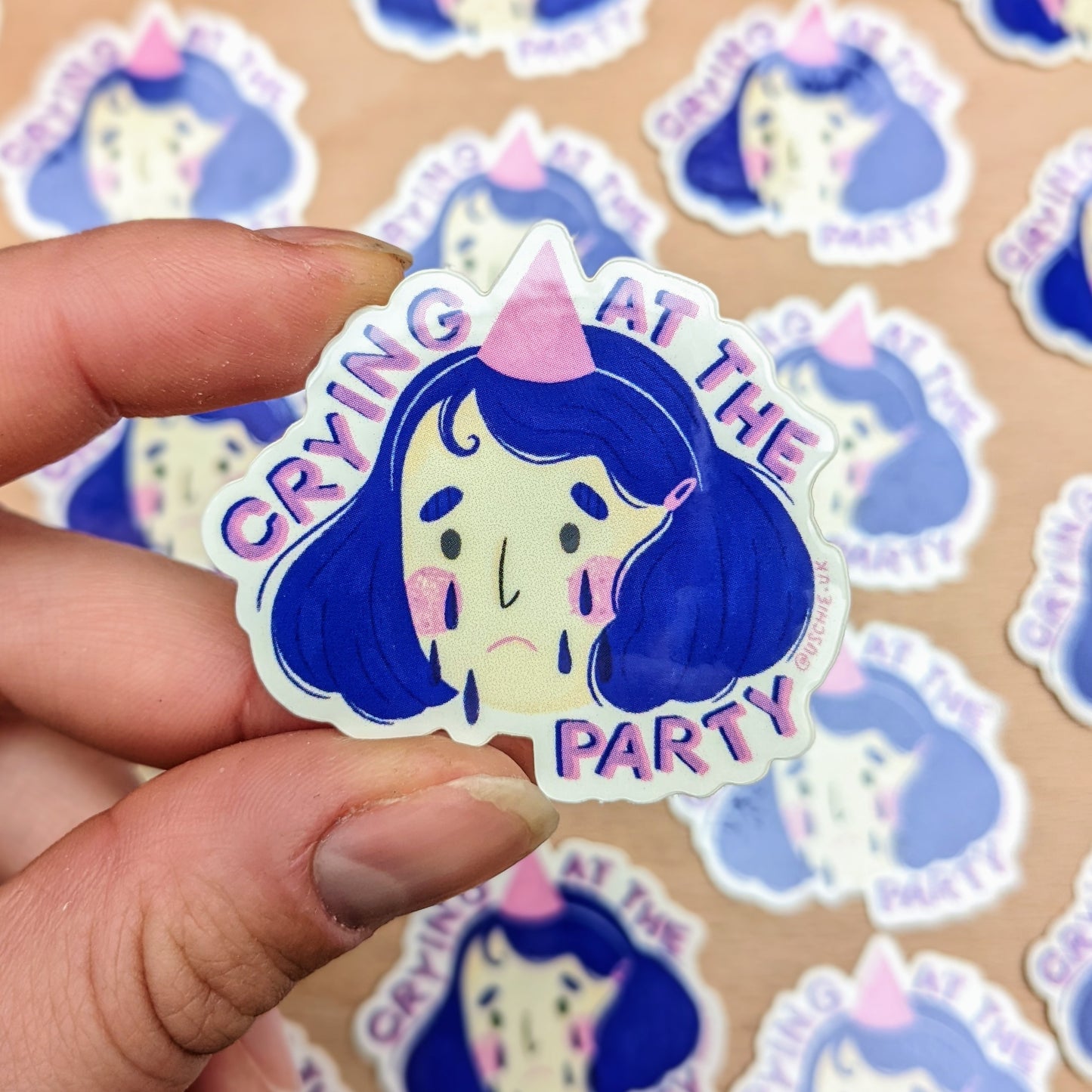 Crying at the party - Vinyl Sticker - Wholesale Case of 6 Units
