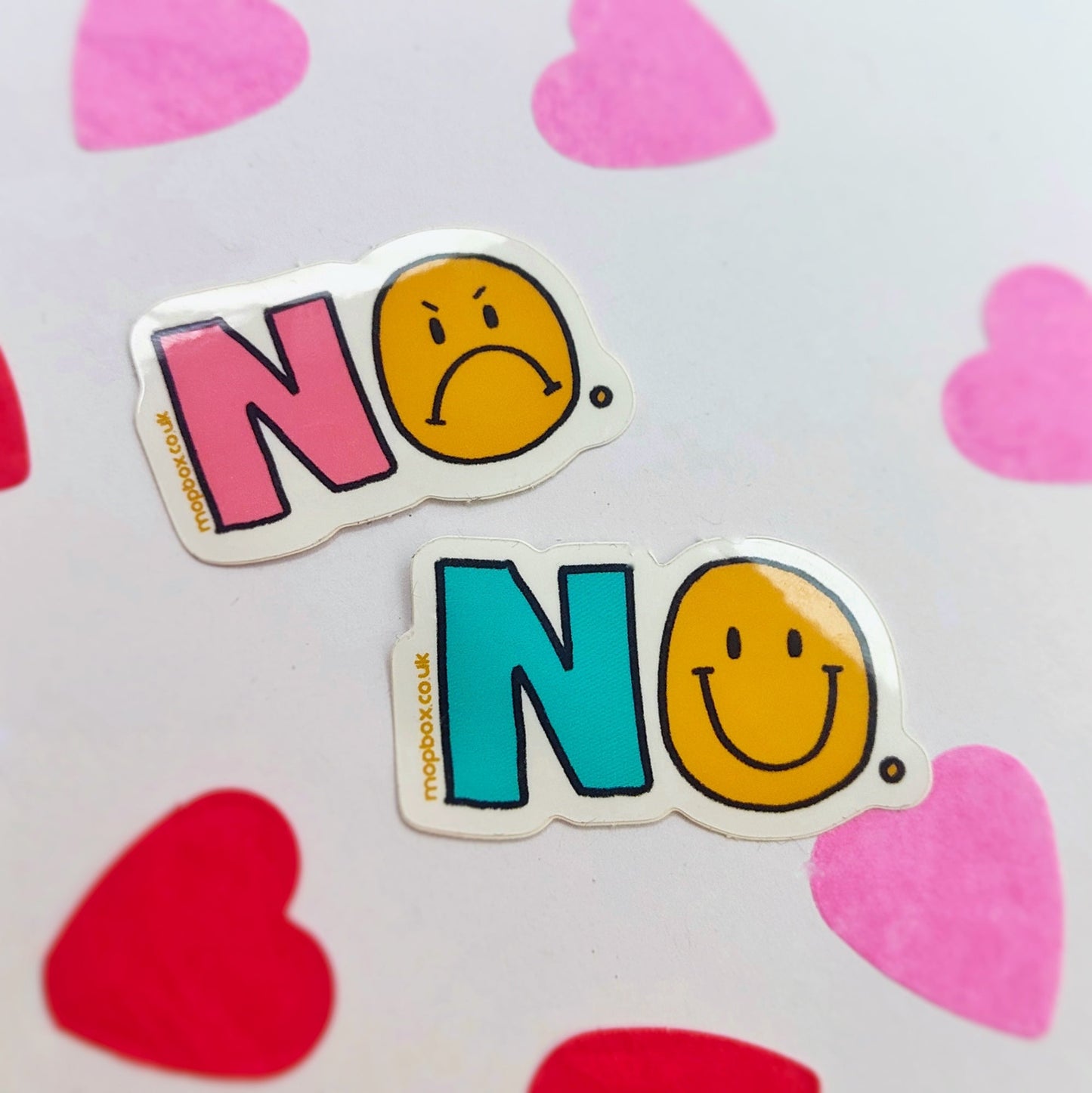 NO šš Happy or Grumpy Face - Vinyl Sticker - Wholesale Case of 6 Units