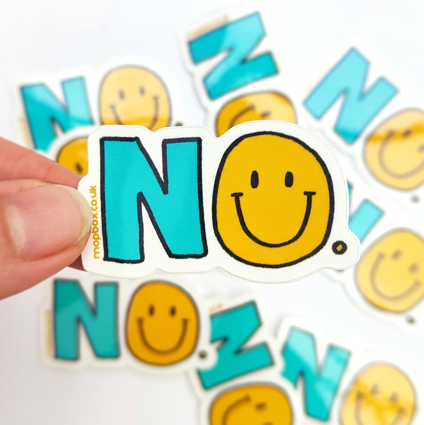 NO šš Happy or Grumpy Face - Vinyl Sticker - Wholesale Case of 6 Units