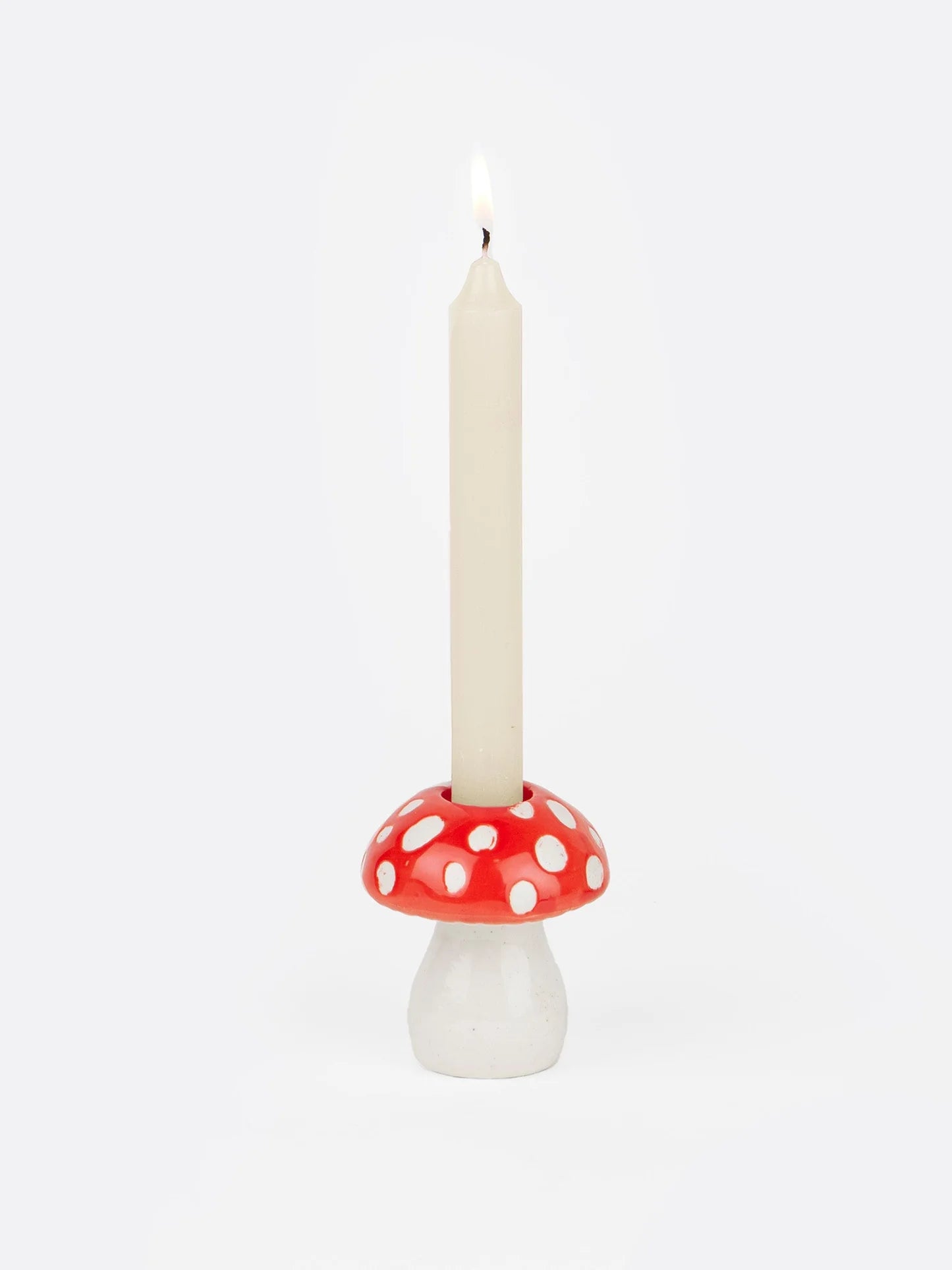 Amanita Mushroom Ceramic Candle Holder