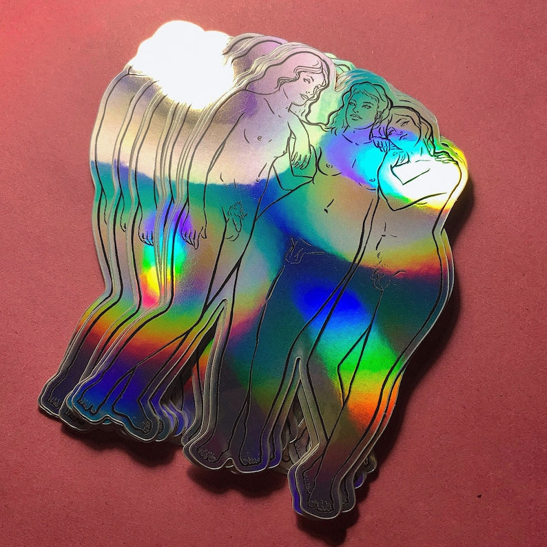Trans Three Muses - Holographic Vinyl Sticker - Wholesale Case of 6 Units