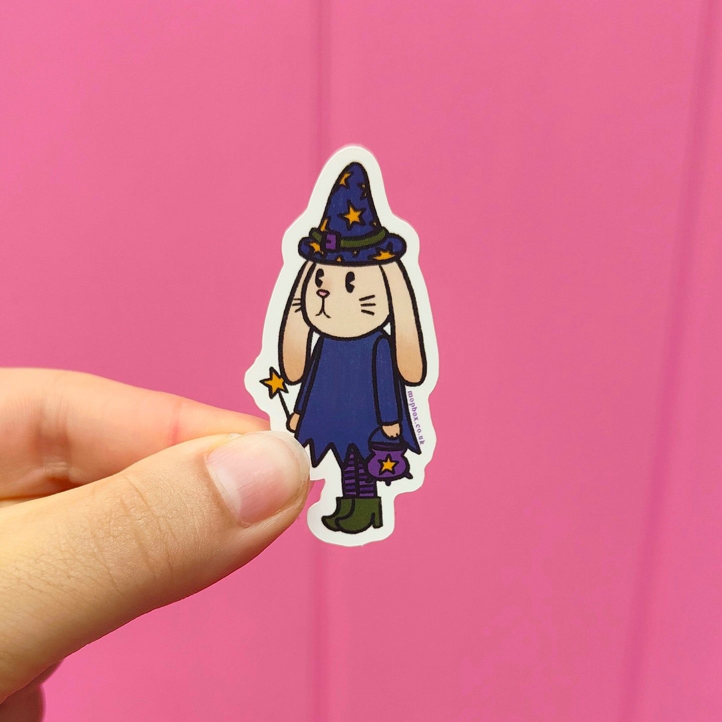 Witch Bunny Halloween Pals - Matte Soft Touch Vinyl Sticker - Wholesale Case of 6 Units
