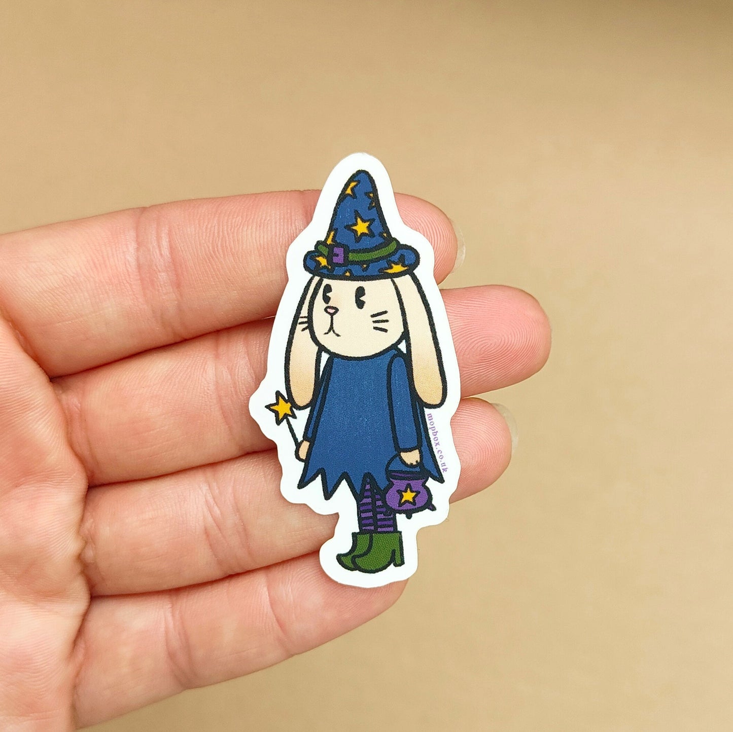 Witch Bunny Halloween Pals - Matte Soft Touch Vinyl Sticker - Wholesale Case of 6 Units