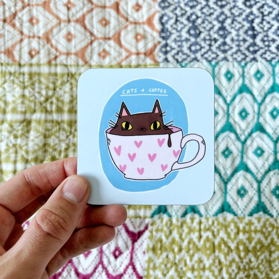 Tea Cup Cat Coaster