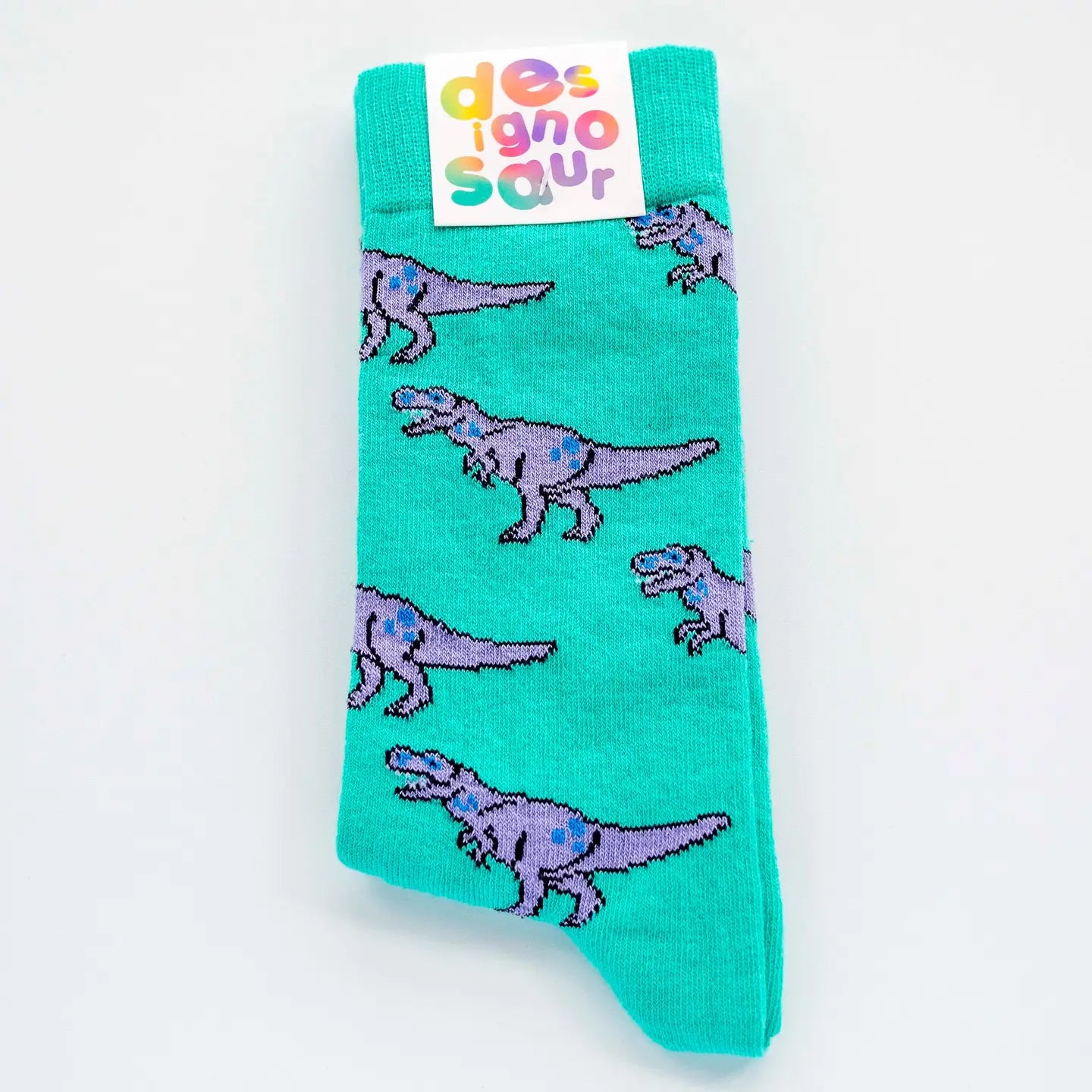 Turquoise T-Rex Socks