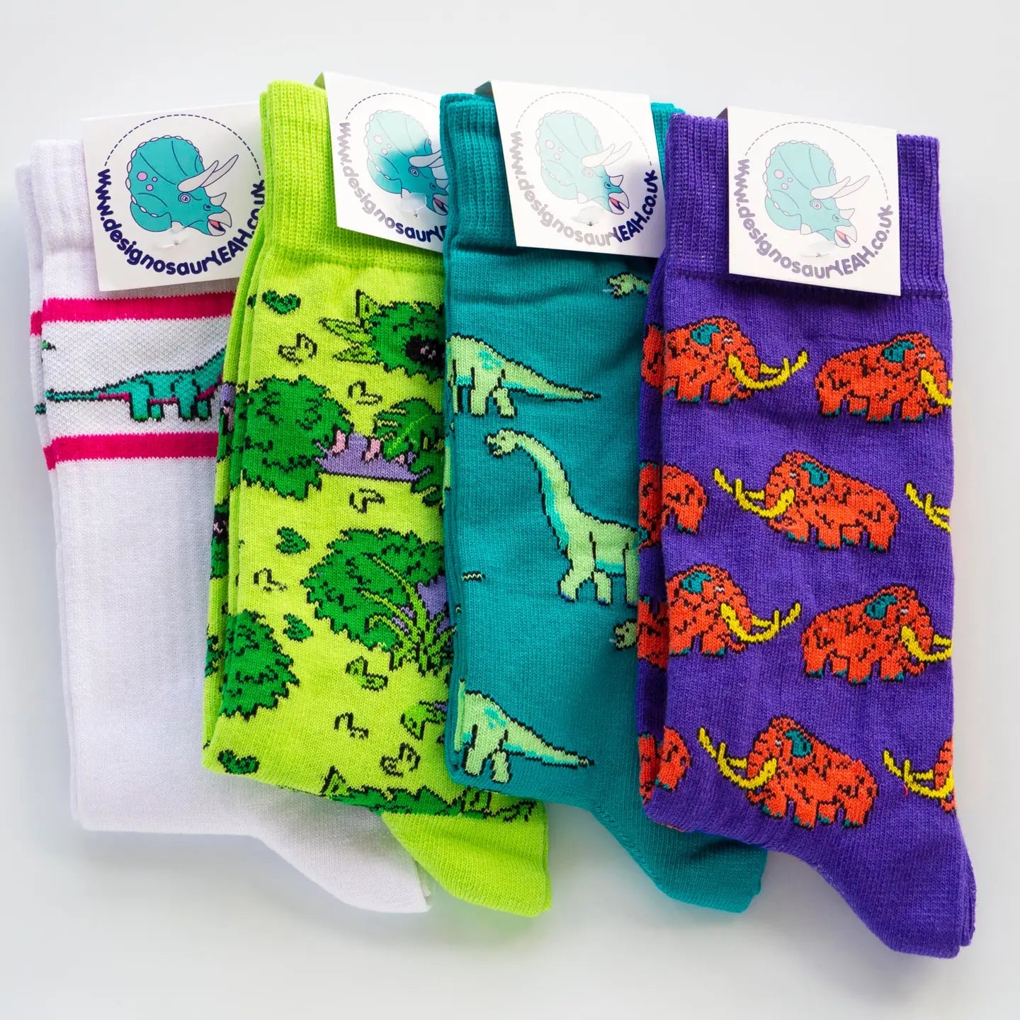 Lime Green Jungle Velociraptor Socks