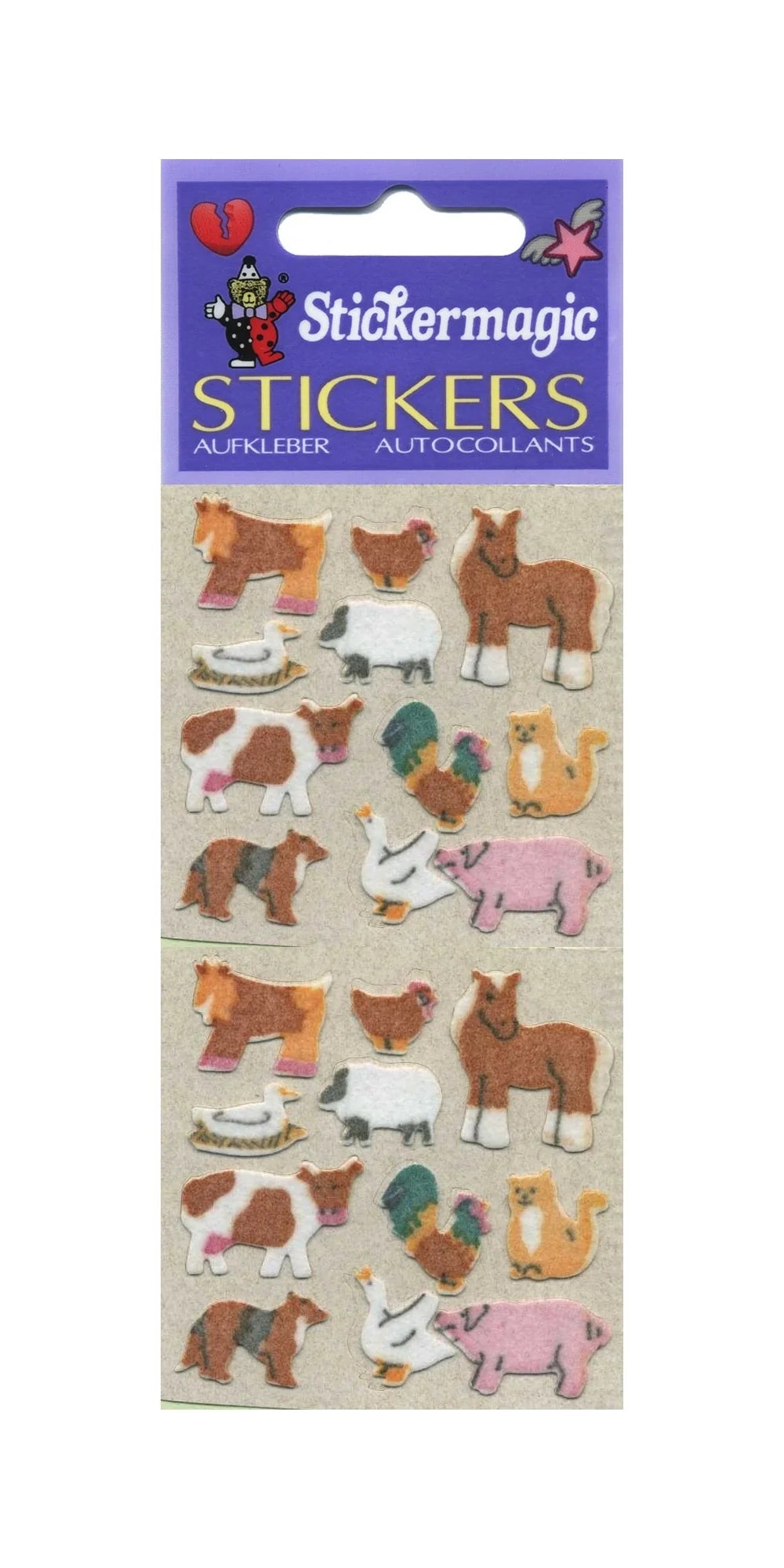 Mini Farm Animals Furry Sticker Sheet