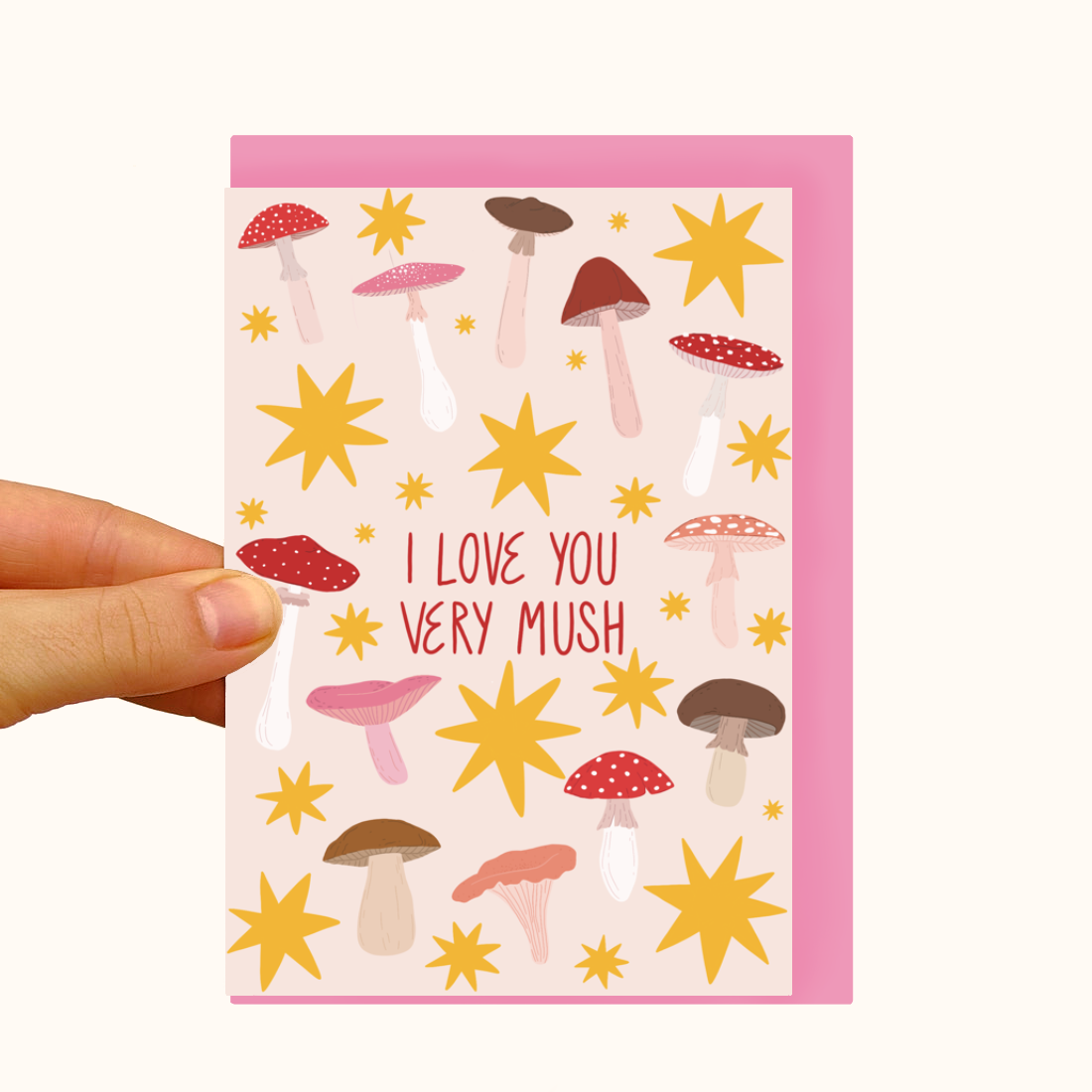 Love You Very Mush - Mushrooms - Pearlescent Love Card - WS Case of 6 Units