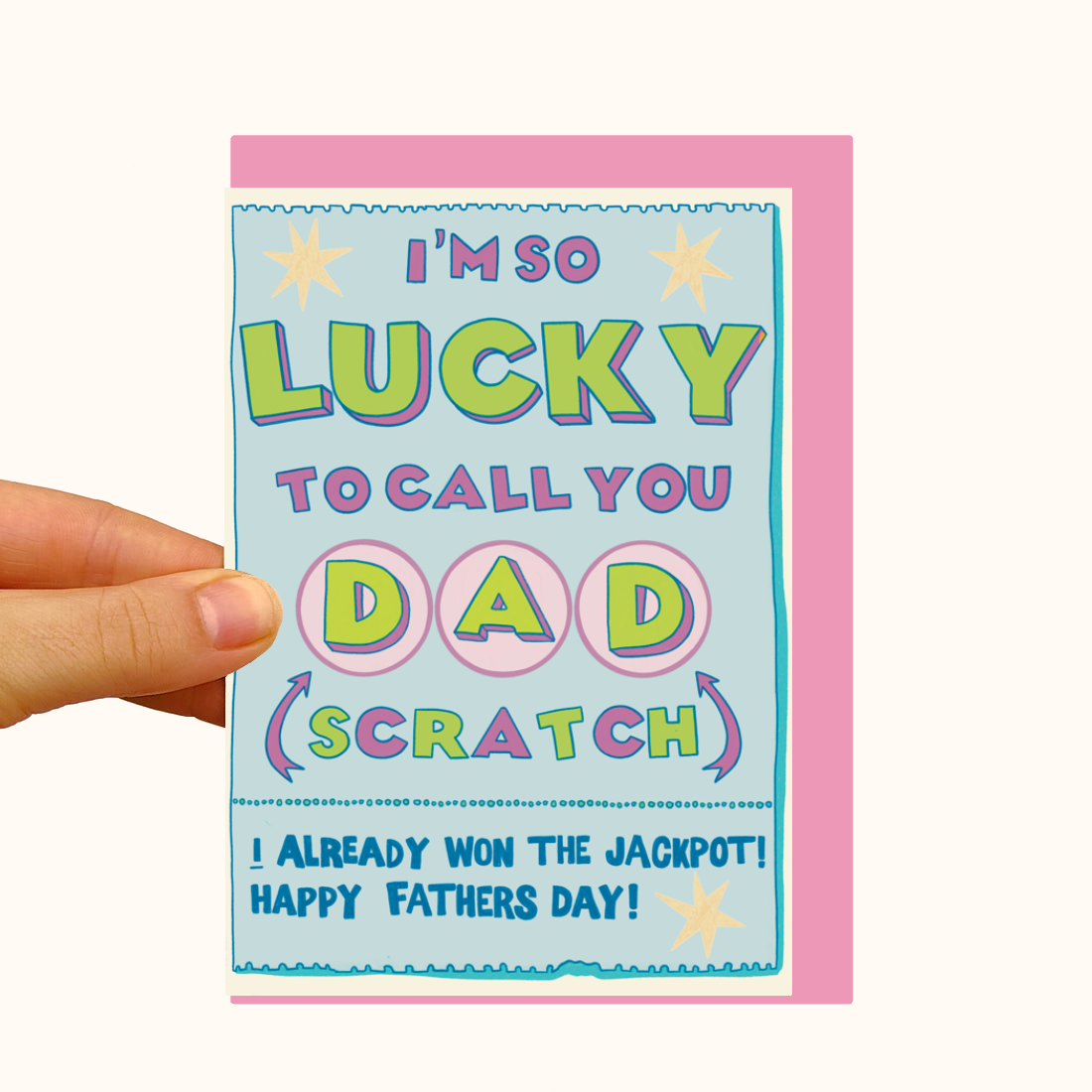 Novelty Scratch Off Lottery Ticket- Pearlescent Father's Day Card - WS Case of 6 Units RRP £3,75
