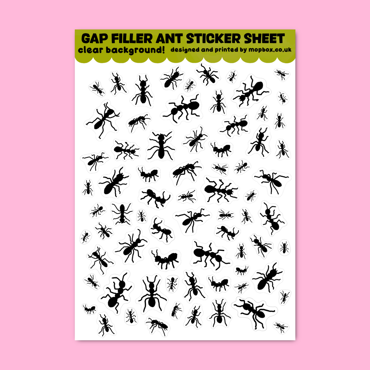 Tiny Ants Clear Decorative Mini Sticker Sheet