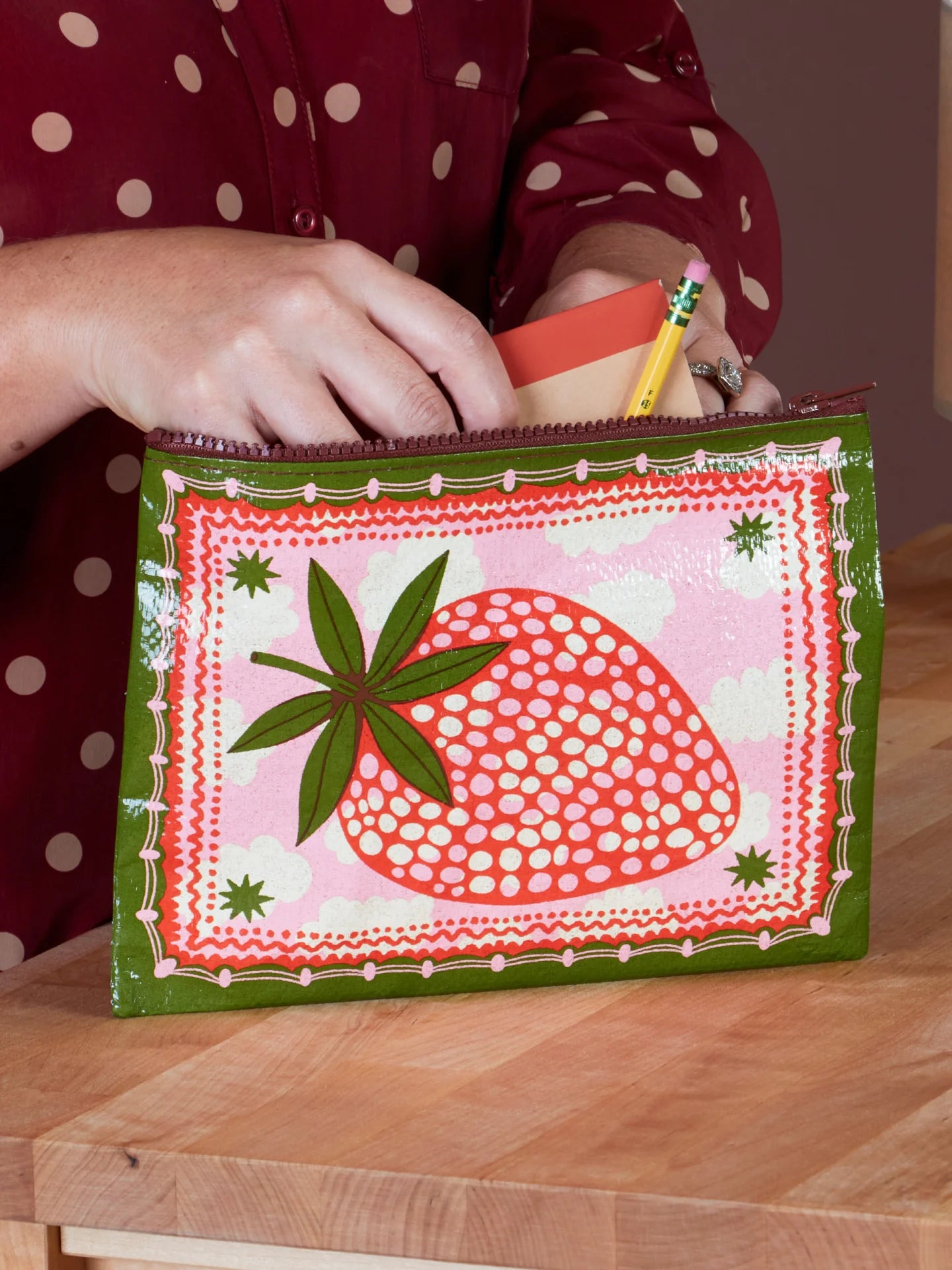 Recycled Material Large Storage Zip Pouch
