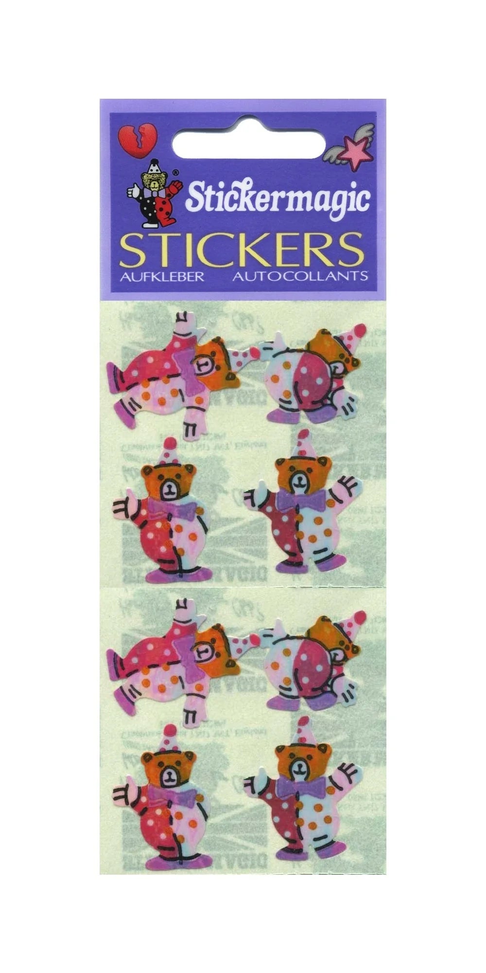 Teddy Clowns Pearly Sticker Sheet