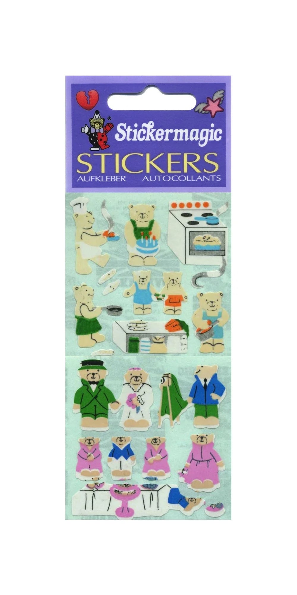 Micro Teddy Wedding Paper Sticker Sheet