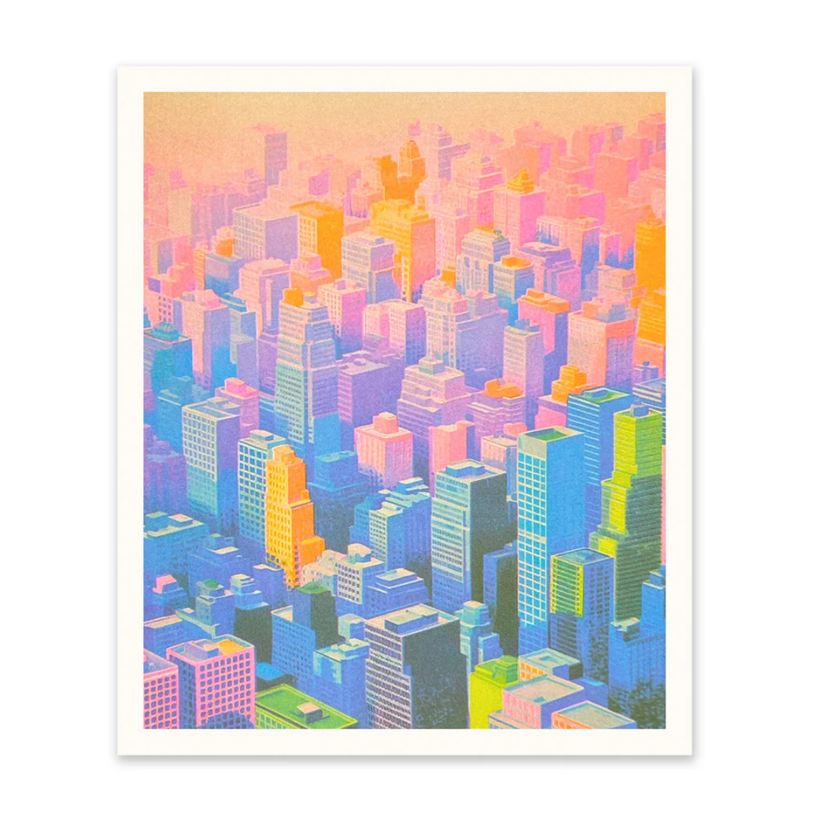 Gradient Axo Skyscrapers Art Print