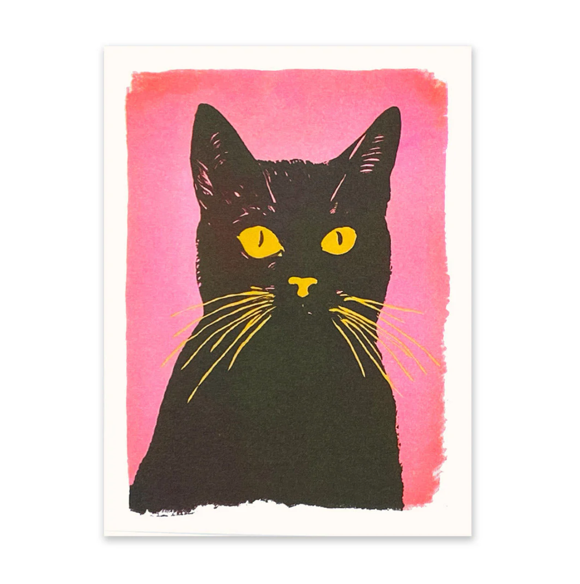 Retro Pink Cat Riso Print