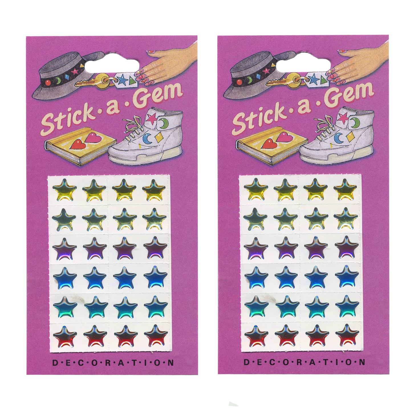 Stick-A-Gem Retro Shiny Star Stickers