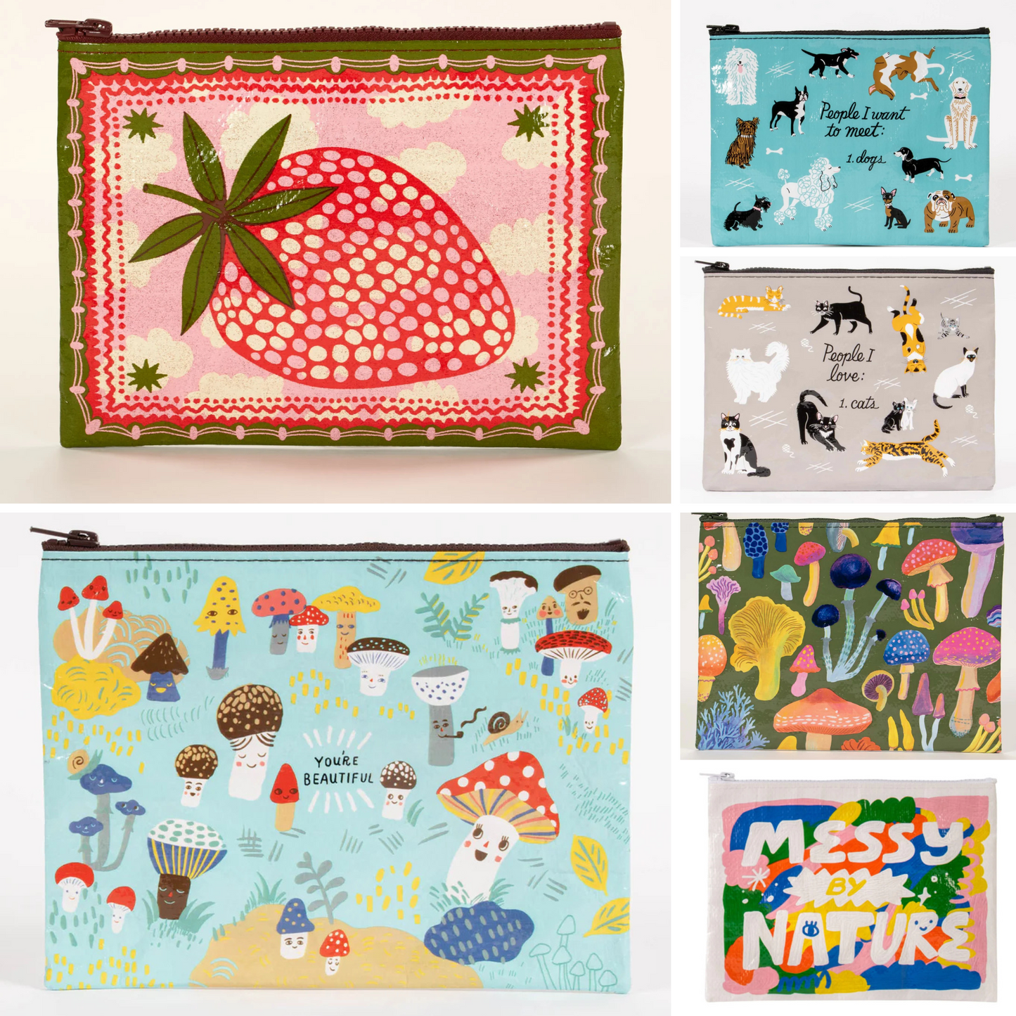 Recycled Material Large Storage Zip Pouch