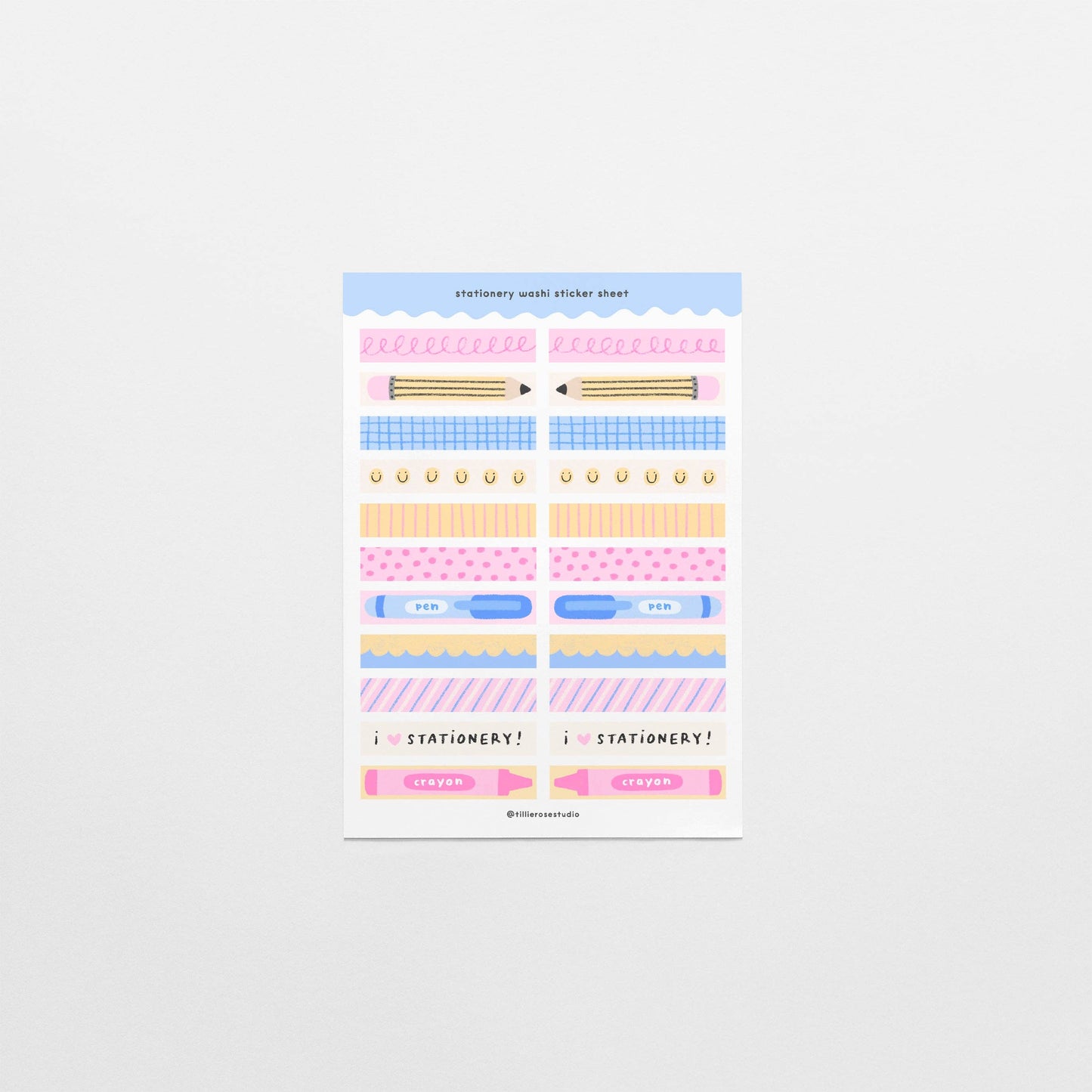 Stationery Washi Sticker Sheet