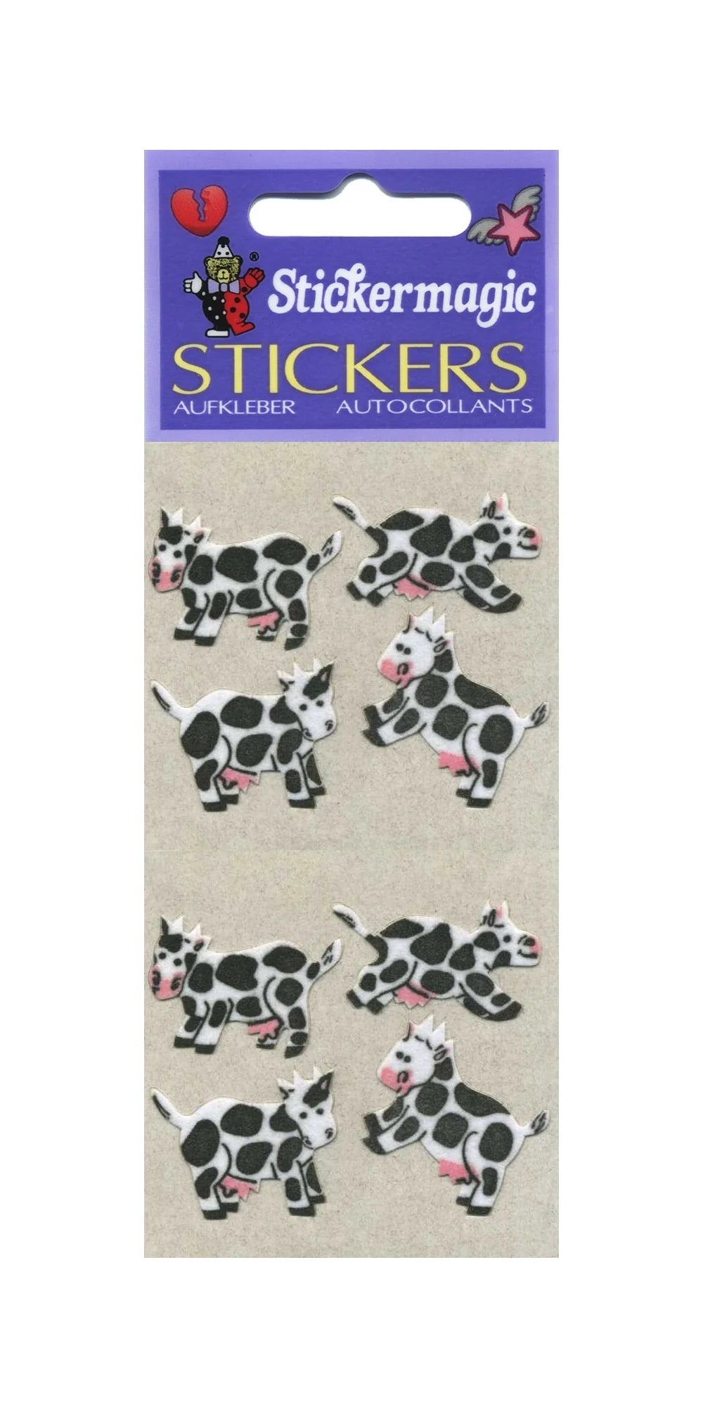 Cows Furry Sticker Sheet