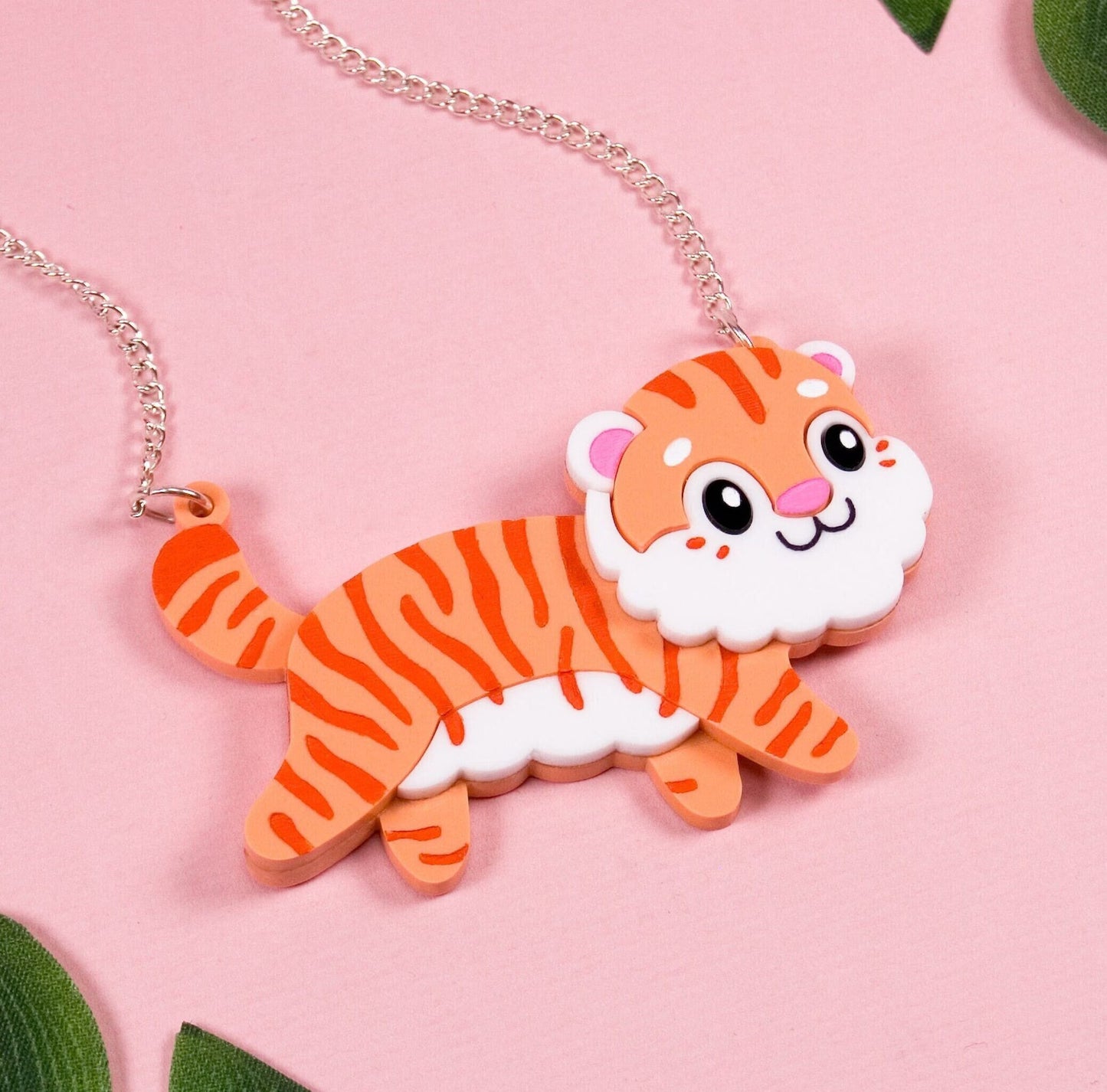 Acrylic Tiger Statement Necklace