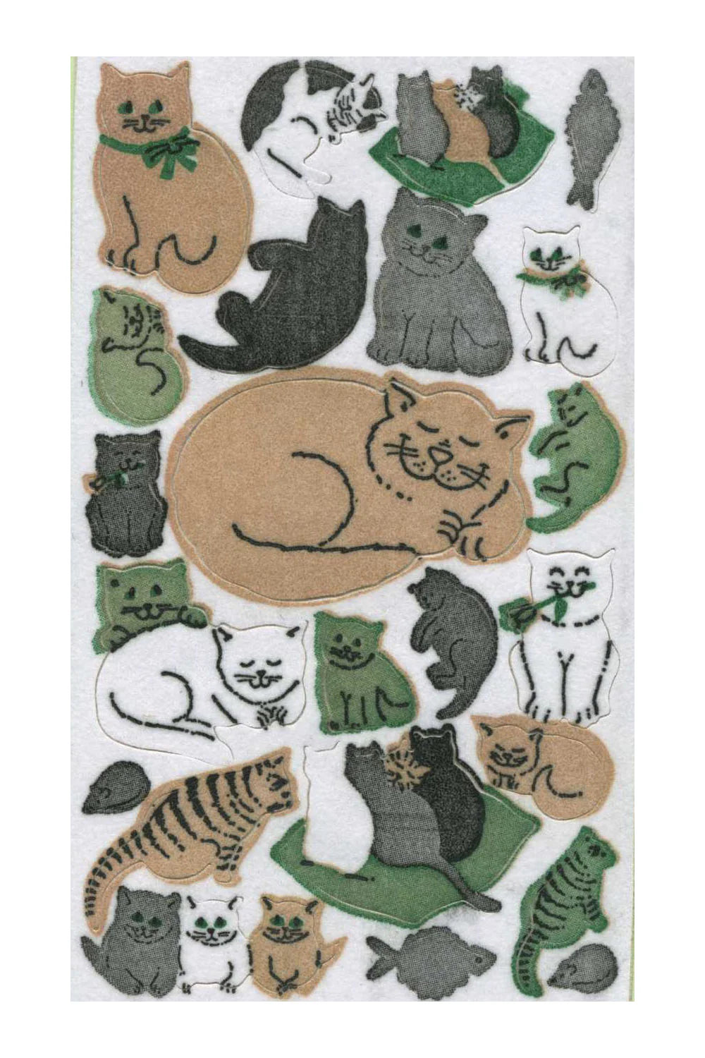 Cats and Kittens Furry Sticker Sheet