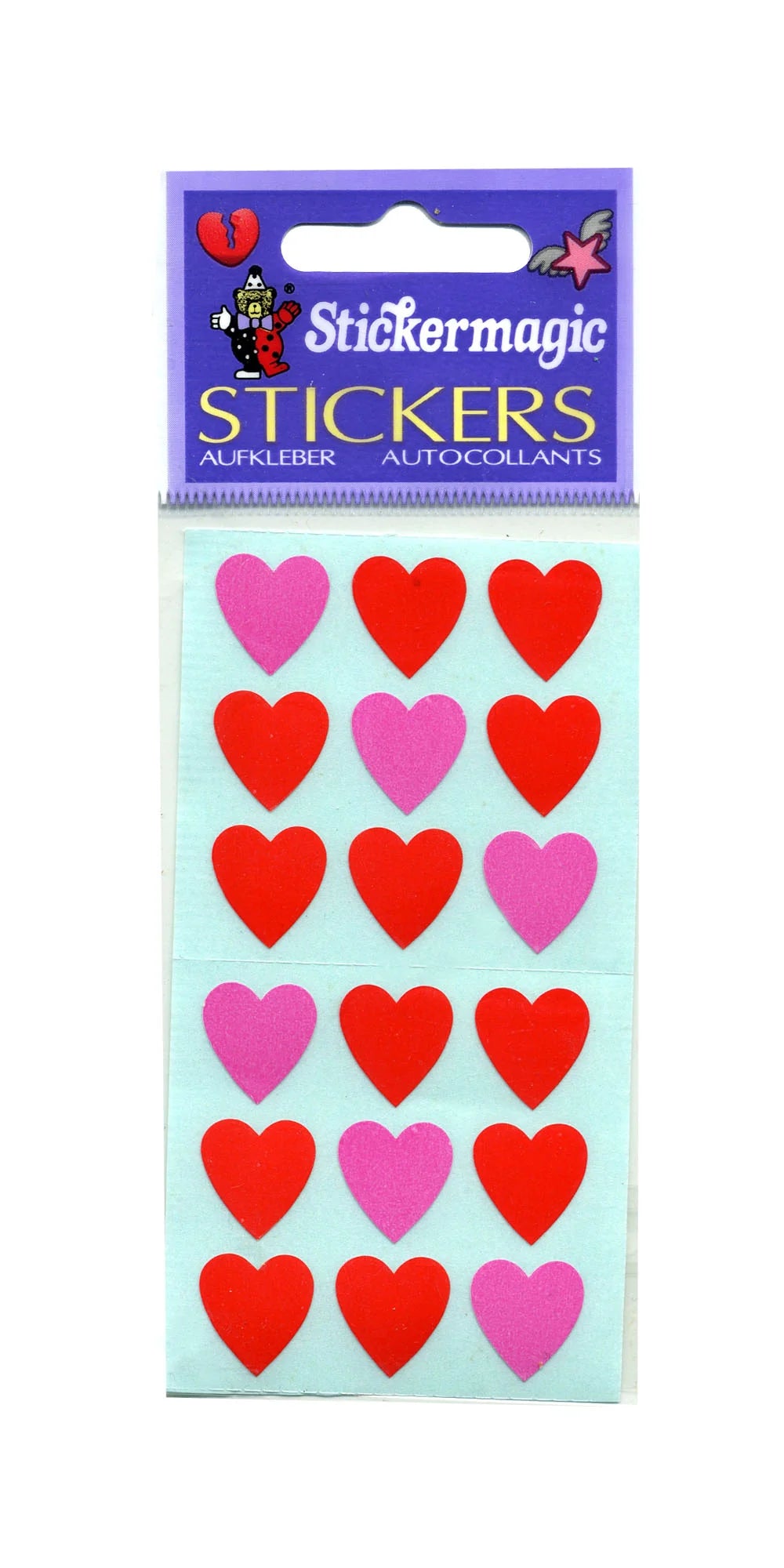Pink & Red Hearts Paper Sticker Sheet