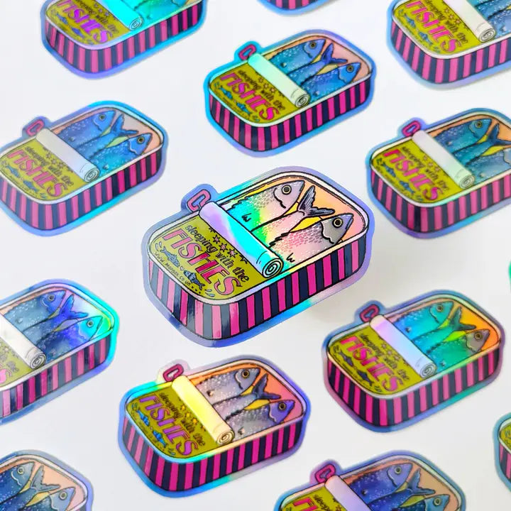 Sleeping with the Fishes - Sardines in a tin - Holographic Sticker