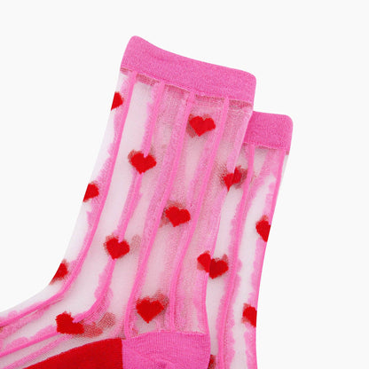 Pink & Red Hearts Socks