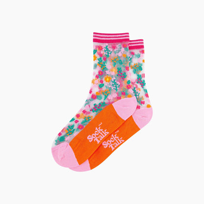 Ditsy Floral Sheer Socks