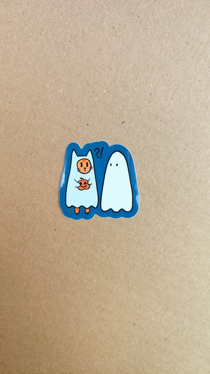 Wholesale Real Spook Ghost Cat Halloween  - Vinyl Sticker - Wholesale Case of 6 Units