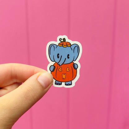 Pumpkin Elephant - Matte Soft Touch Vinyl Sticker - Wholesale Case of 6 Units