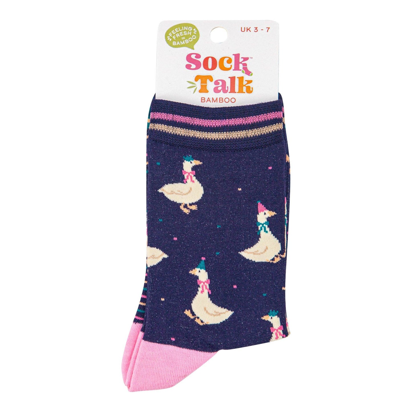 Women's Bamboo Socks - Navy Blue/Teal, Silly Goose