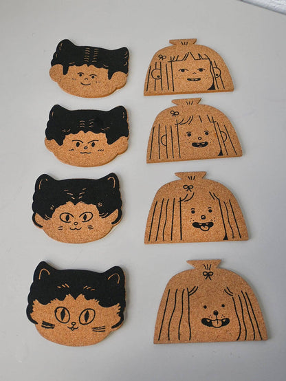 "Dog Person" Set of four cork coasters