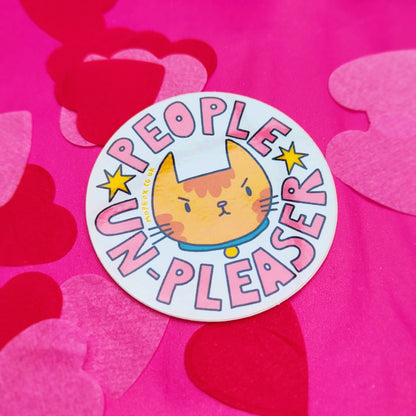 People Un-pleaser Grumpy Cat  - Vinyl Sticker - Wholesale Case of 6 Units