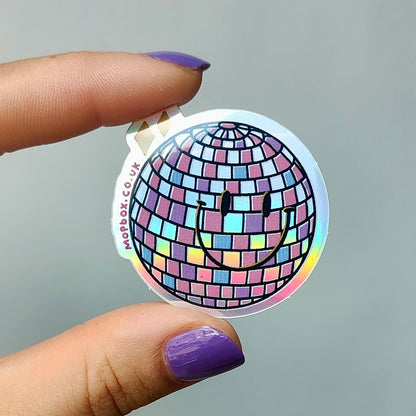 Disco Ball  - Holographic Vinyl Sticker - Wholesale Case of 6 Units