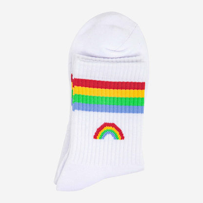 White & Rainbow Socks